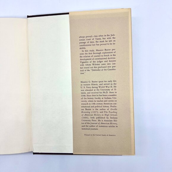 Daniel Webster and the Supreme Court Maurice G Baxter 1966 Hardcover - Picture 6 of 8